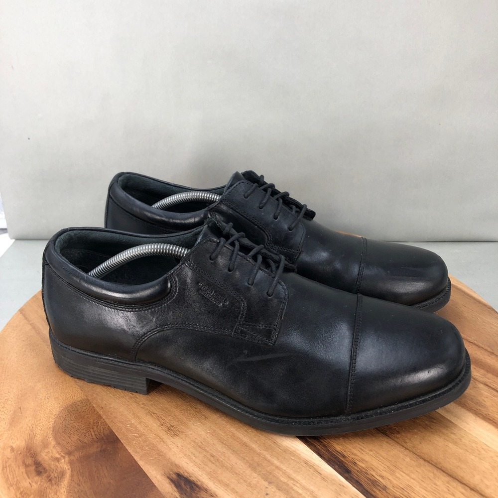 Rockport Total Motion Oxford Dress Shoes Leather Cap Toe Business Black Mens 13